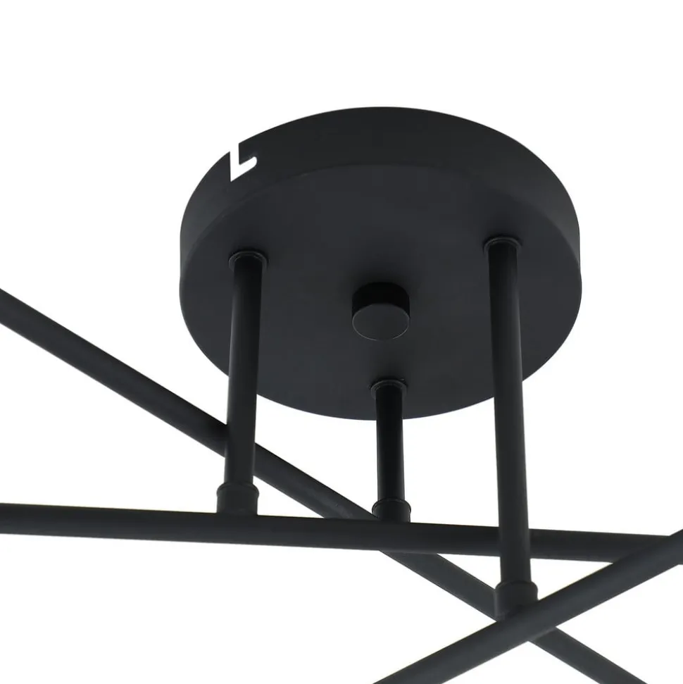 Lindby loftlampe Isamer, røggrå, Ø 80 cm, kugle