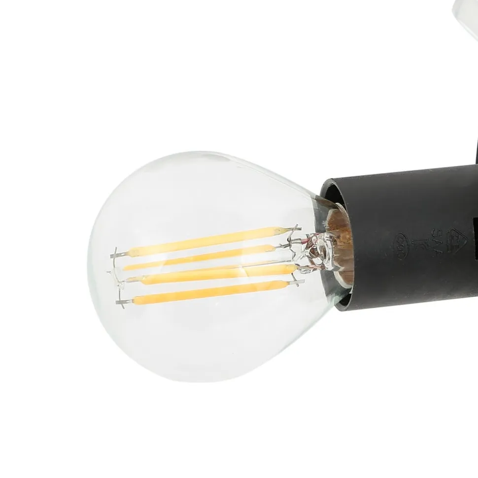 Lindby loftlampe Isamer, røggrå, Ø 80 cm, kugle