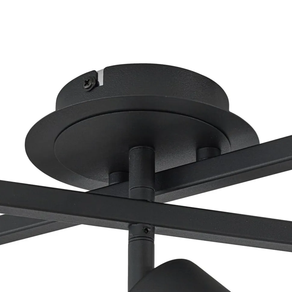 Lindby loftlampe Joffrey, 78 cm, sort, 5 lyskilder, GU10