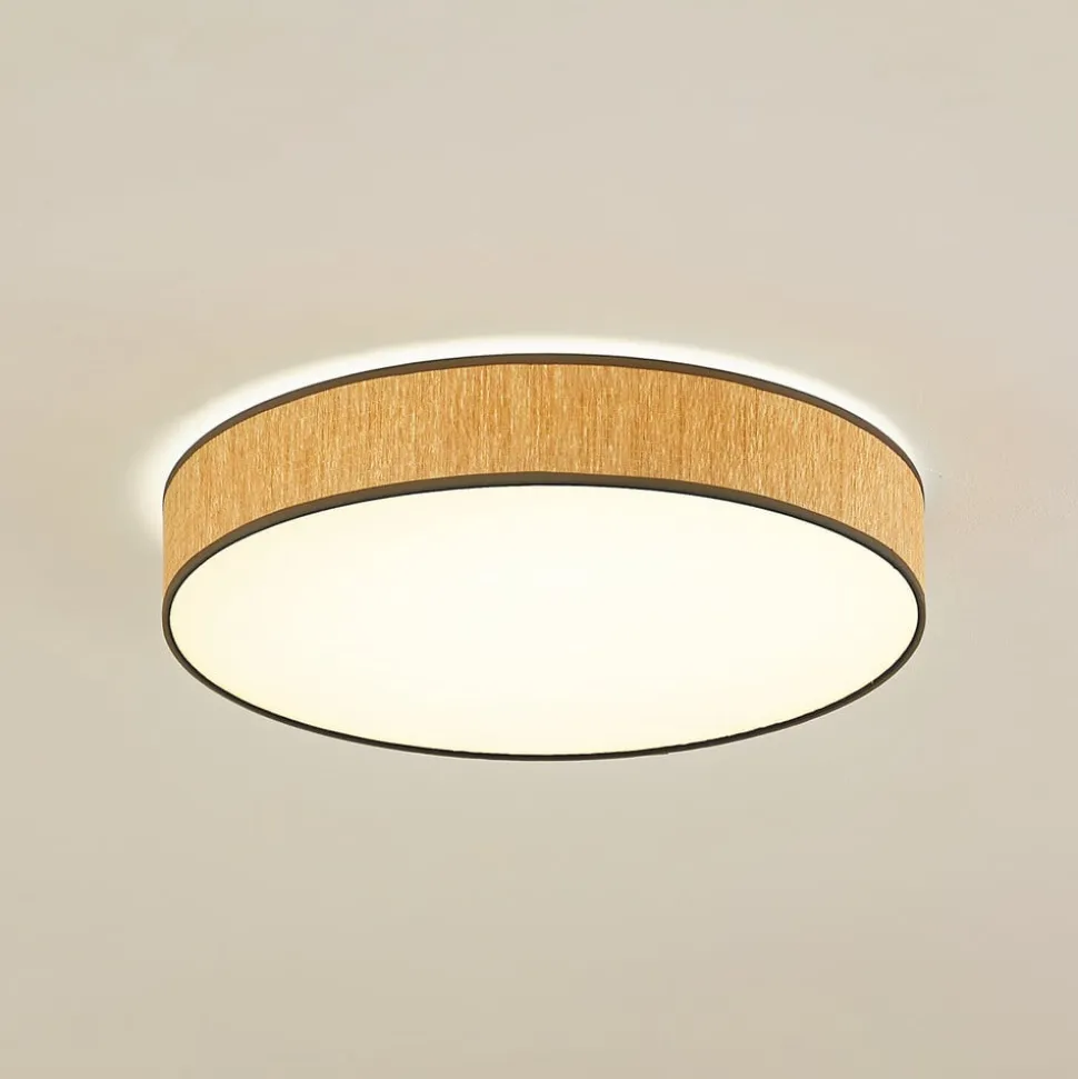 Lindby loftlampe Jutis, beige, tang, Ø 50 cm
