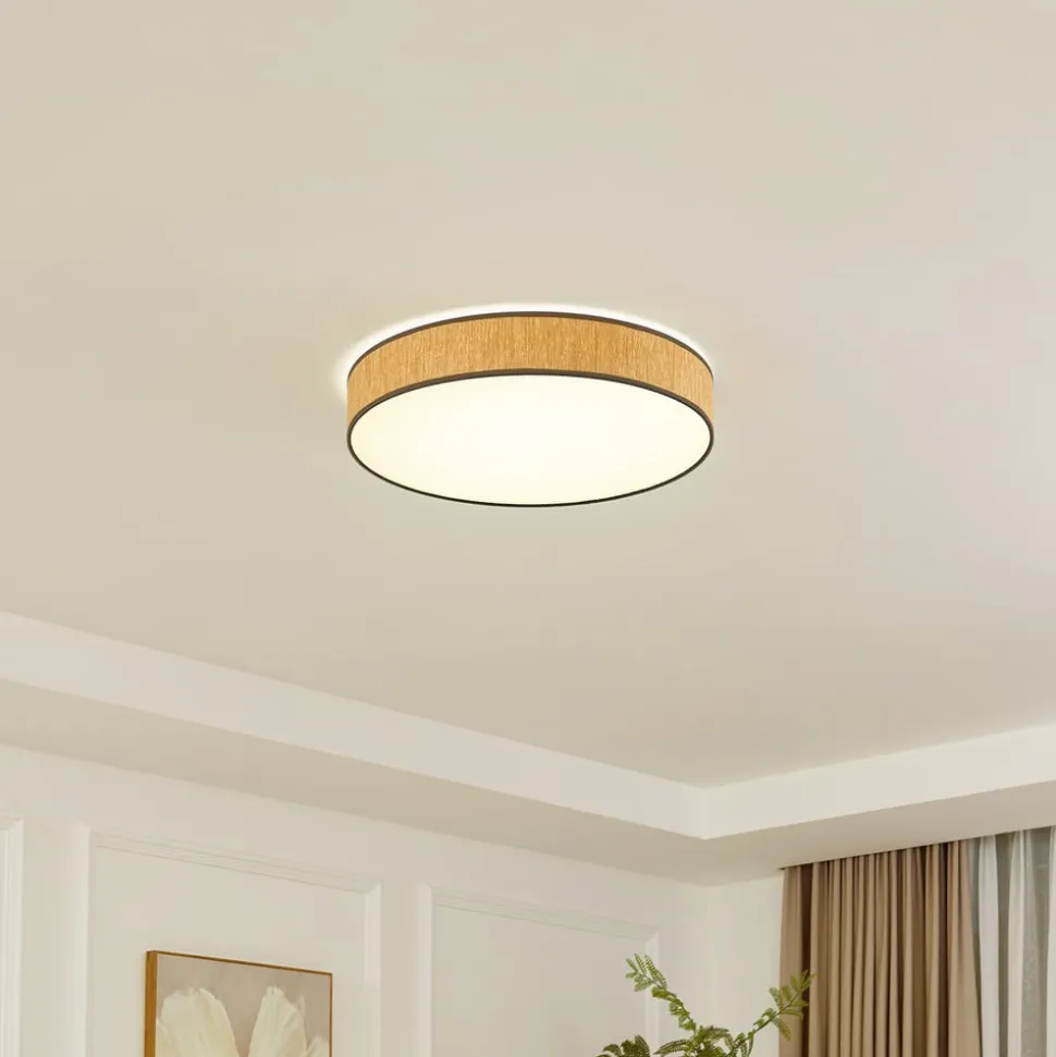 Lindby loftlampe Jutis, beige, tang, Ø 50 cm
