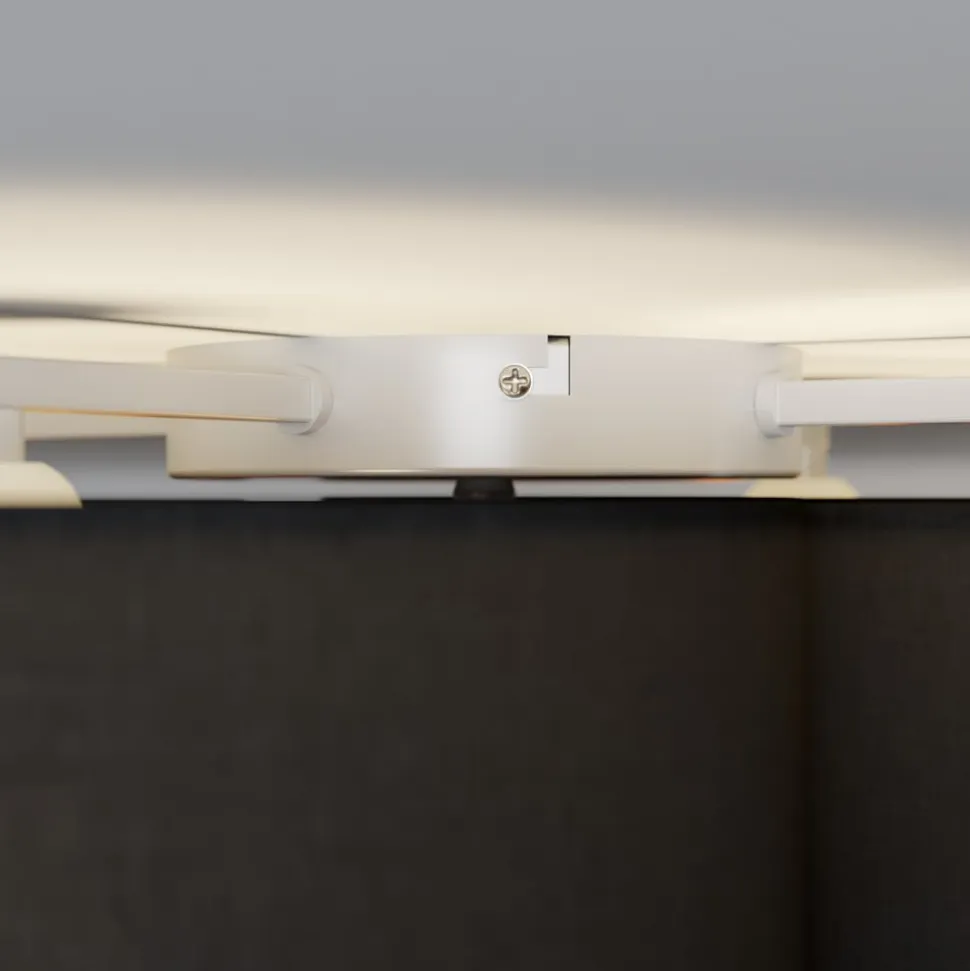 Lindby loftlampe Laurenz, 4 lyskilder, sort/guld, tekstil