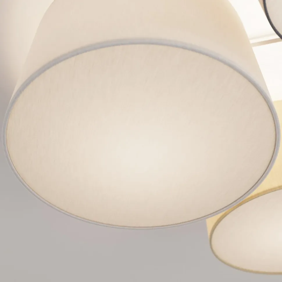 Lindby loftlampe Laurenz, 5 lyskilder, 93 cm, brun/beige, E27