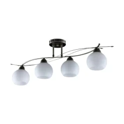 Lindby loftlampe Leanda, 80 cm, 4 lyskilder, metal, glas