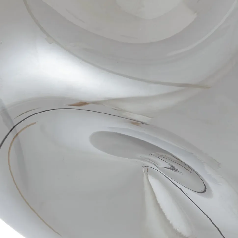 Lindby loftlampe Lelia, røggrå, glas, Ø 35 cm