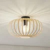 Lindby Loftlampe Lielle, naturlig bambus, Ø 38 cm