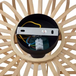 Lindby Loftlampe Lielle, naturlig bambus, Ø 38 cm