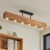Lindby loftlampe Malwin, GU10, 100 cm lang, 6 lyskilder, træ