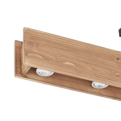 Lindby loftlampe Malwin, GU10, 100 cm lang, 6 lyskilder, træ