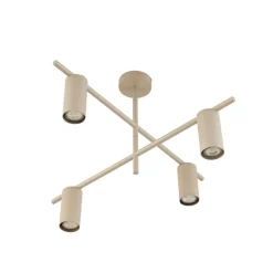 Lindby loftlampe Marilou, beige, 4 lyskilder, Ø 70 cm