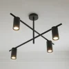 Lindby loftlampe Marilou, sandsort, 4 lyskilder, Ø 70 cm