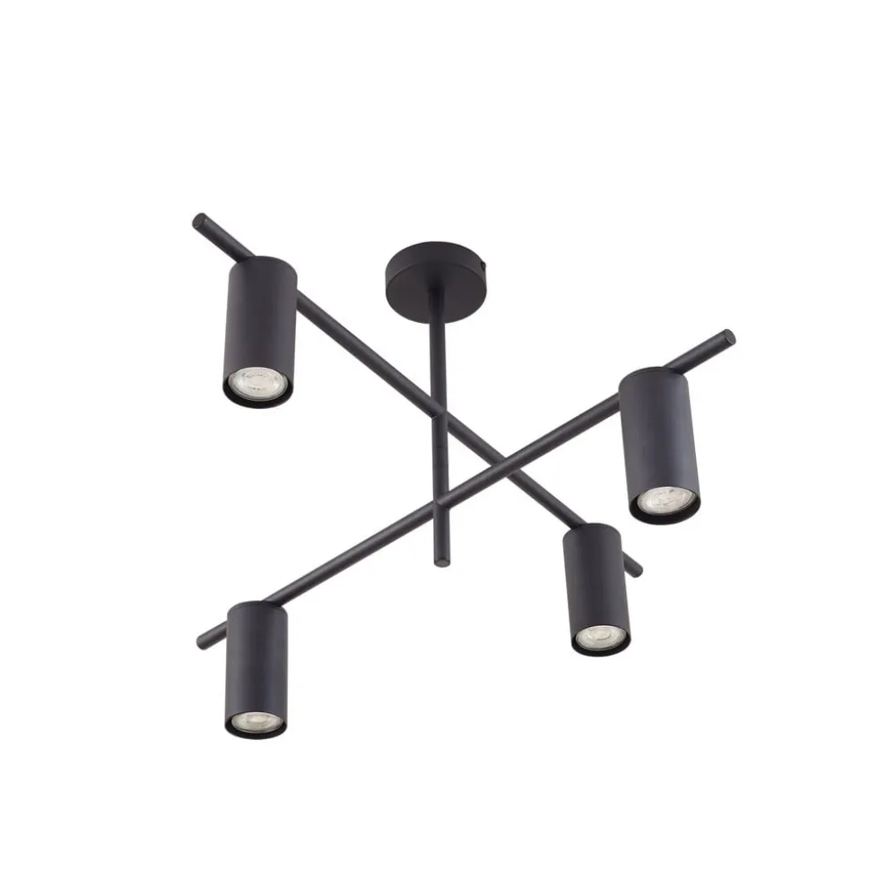 Lindby loftlampe Marilou, sandsort, 4 lyskilder, Ø 70 cm