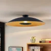 Lindby loftlampe Narisara, Ø 80 cm, E27, sort-guld