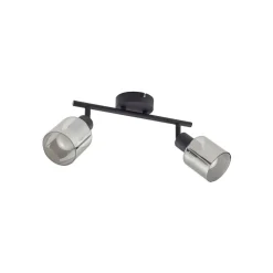 Lindby loftlampe Netty, 4 lyskilder, grå, glas