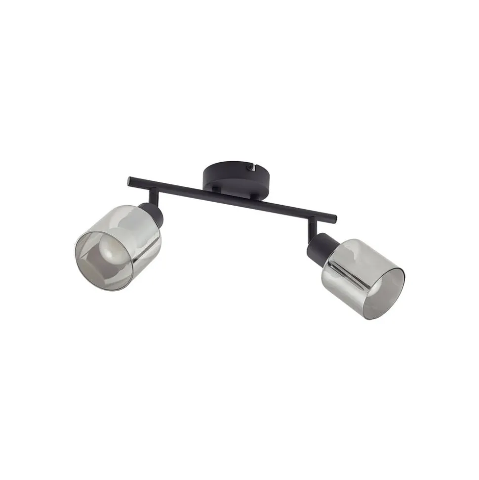 Lindby loftlampe Netty, 4 lyskilder, grå, glas