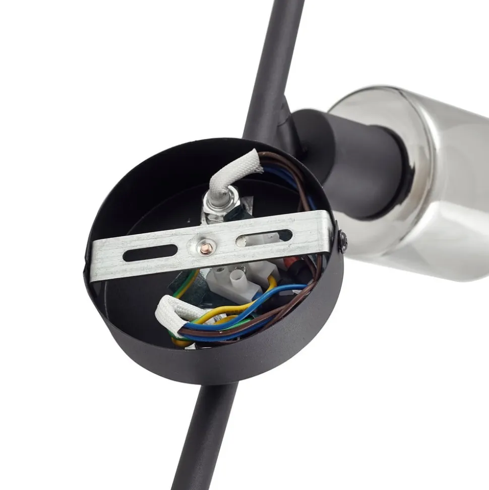 Lindby loftlampe Netty, 4 lyskilder, grå, glas