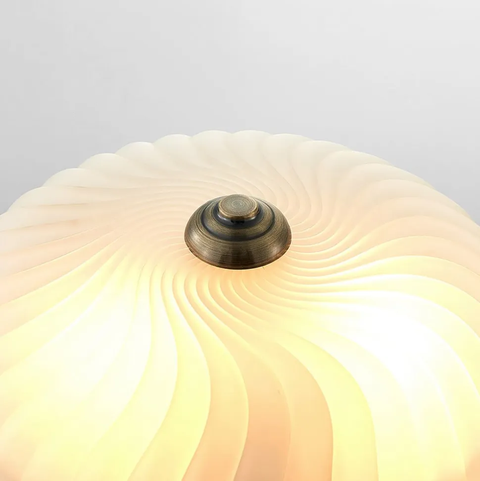 Lindby loftlampe Pakka, messingfarvet, glas, 31 cm, E27