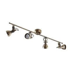 Lindby loftlampe Perseas, 78 cm, 4 lyskilder, antik messing, GU10
