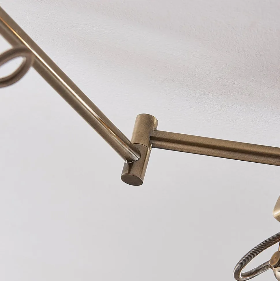 Lindby loftlampe Perseas, 180 cm, 6 lyskilder, antik messing, GU10