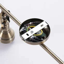 Lindby loftlampe Perseas, 180 cm, 6 lyskilder, antik messing, GU10