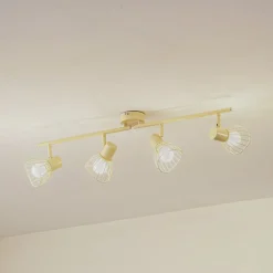 Lindby loftlampe Piena, beige, 4 lyskilder, metal, 70 cm