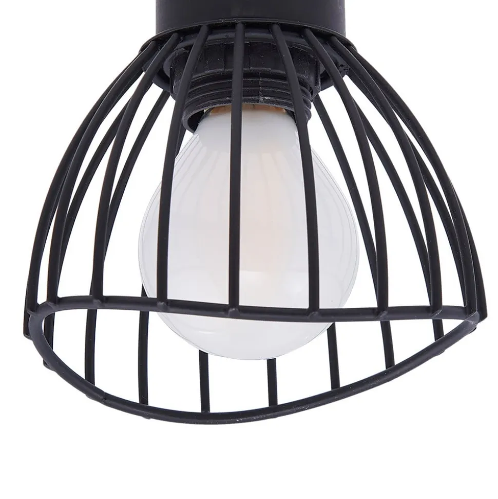 Lindby loftlampe Piena, sort, 4 lyskilder, metal, 70 cm