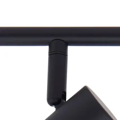 Lindby loftlampe Piena, sort, 4 lyskilder, metal, 70 cm