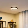 Lindby loftlampe Pravin, Ø 30 cm, CCT, sort