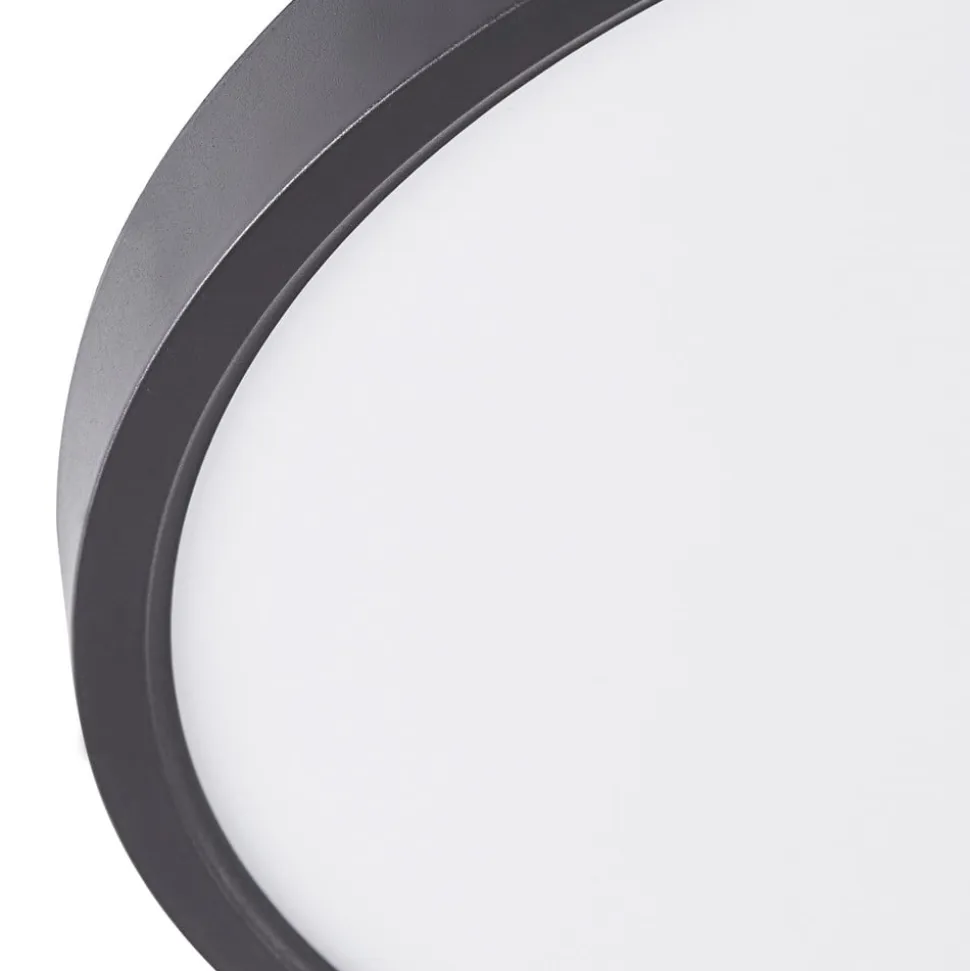 Lindby loftlampe Pravin, Ø 50 cm, 3.000 K, sort