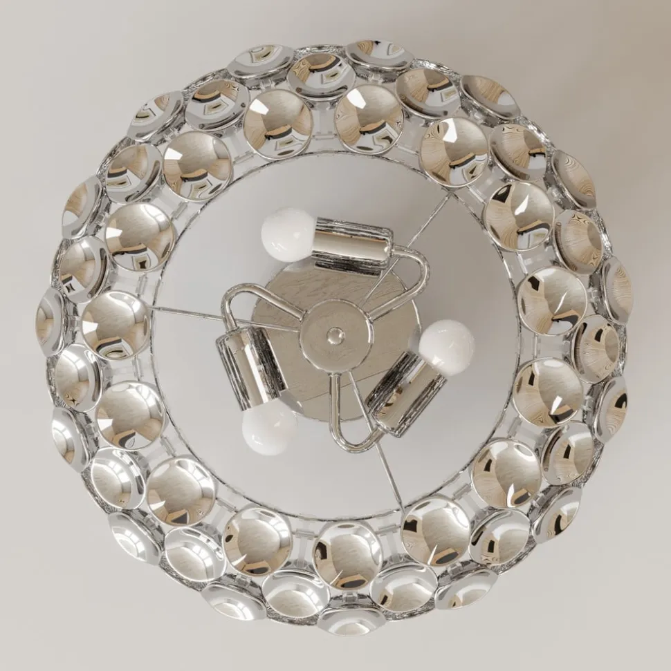 Lindby loftlampe Reza, Ø 48 cm, kromfarvet, E14