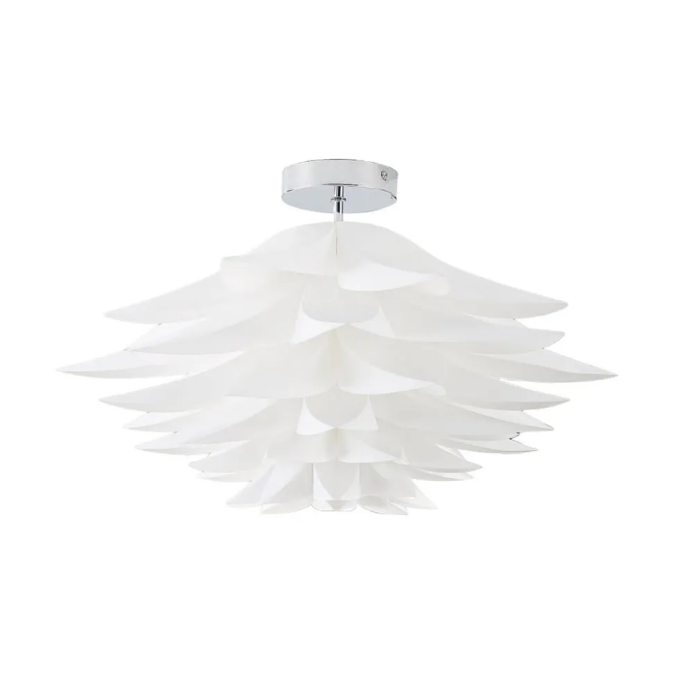 Lindby loftlampe Rimon, hvid, plast, Ø 50 cm, E27