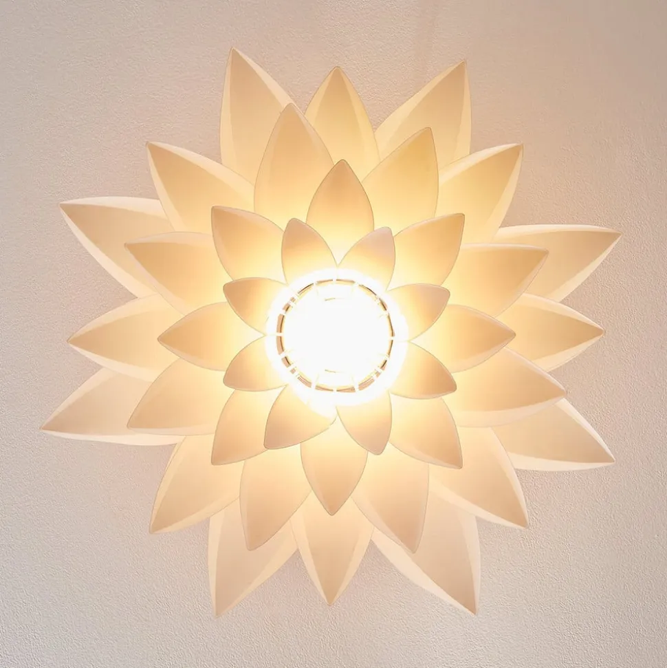 Lindby loftlampe Rimon, hvid, plast, Ø 50 cm, E27
