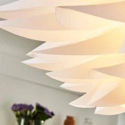 Lindby loftlampe Rimon, hvid, plast, Ø 50 cm, E27