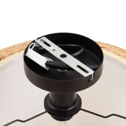 Lindby loftlampe Romaine, bambus, natur/hvid, Ø 50 cm