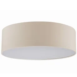 Lindby loftlampe Sebatin, Ø 40 cm, hvid, stof, E27