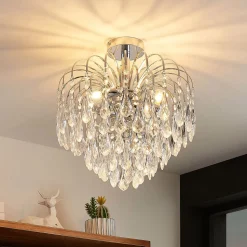 Lindby loftlampe Silino, grå, metal, Ø 40cm, E14