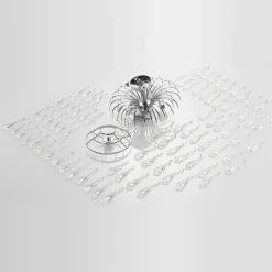 Lindby loftlampe Silino, grå, metal, Ø 40cm, E14