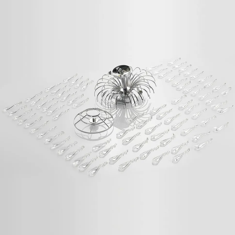 Lindby loftlampe Silino, grå, metal, Ø 40cm, E14