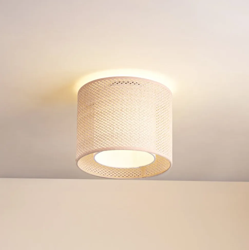 Lindby loftlampe Soula, Ø 26 cm, beige, plast, E27