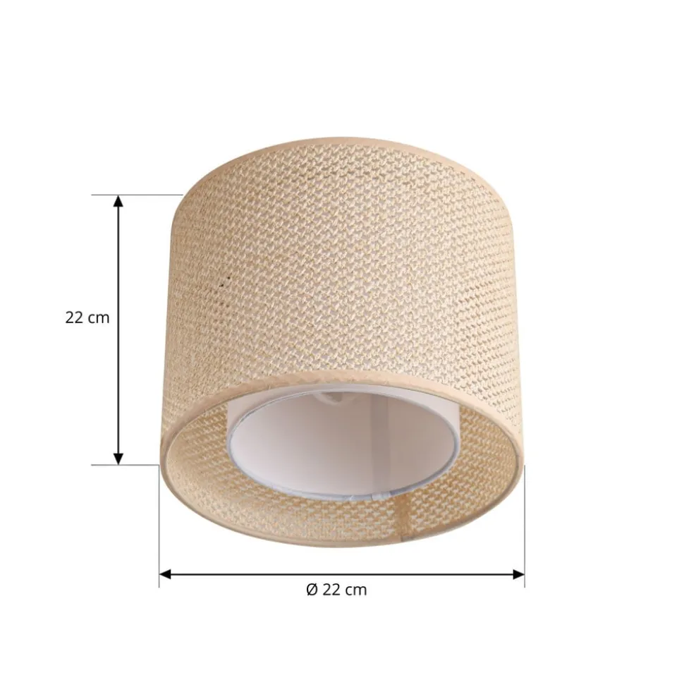 Lindby loftlampe Soula, Ø 26 cm, beige, plast, E27