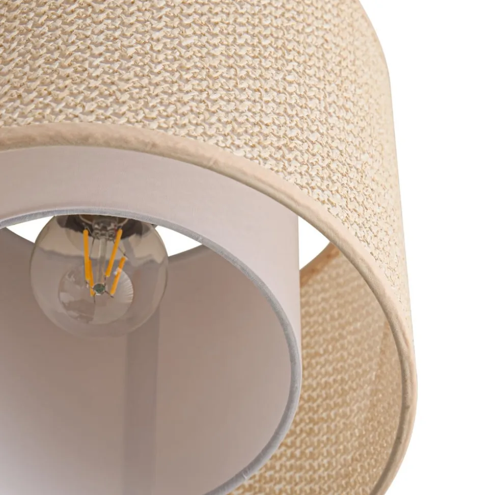 Lindby loftlampe Soula, Ø 26 cm, beige, plast, E27