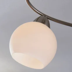 Lindby loftlampe Svean, 4-lys, hvid, glas, længde 42,5 cm