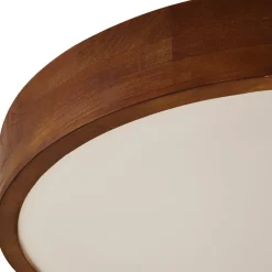 Lindby loftlampe Tanju, Ø 50 cm, valnøddetræ, 4 lyskilder, E27