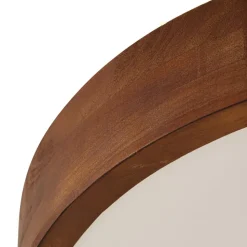 Lindby loftlampe Tanju, Ø 50 cm, valnøddetræ, 4 lyskilder, E27