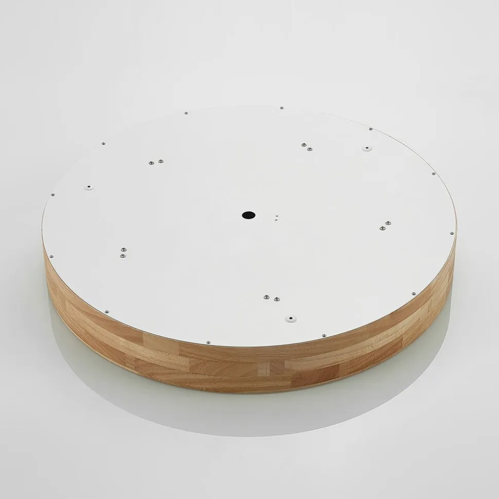 Lindby loftlampe Tanju, Ø 60 cm, 5 lyskilder, egetræ, E27