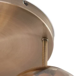 Lindby loftlampe Teeja, amber, 3 lyskilder, Ø47cm, glas, E27