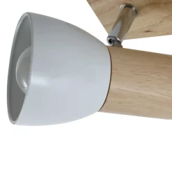 Lindby loftlampe Thorin, 67 cm, 4 lyskilder, hvid, træ, E14