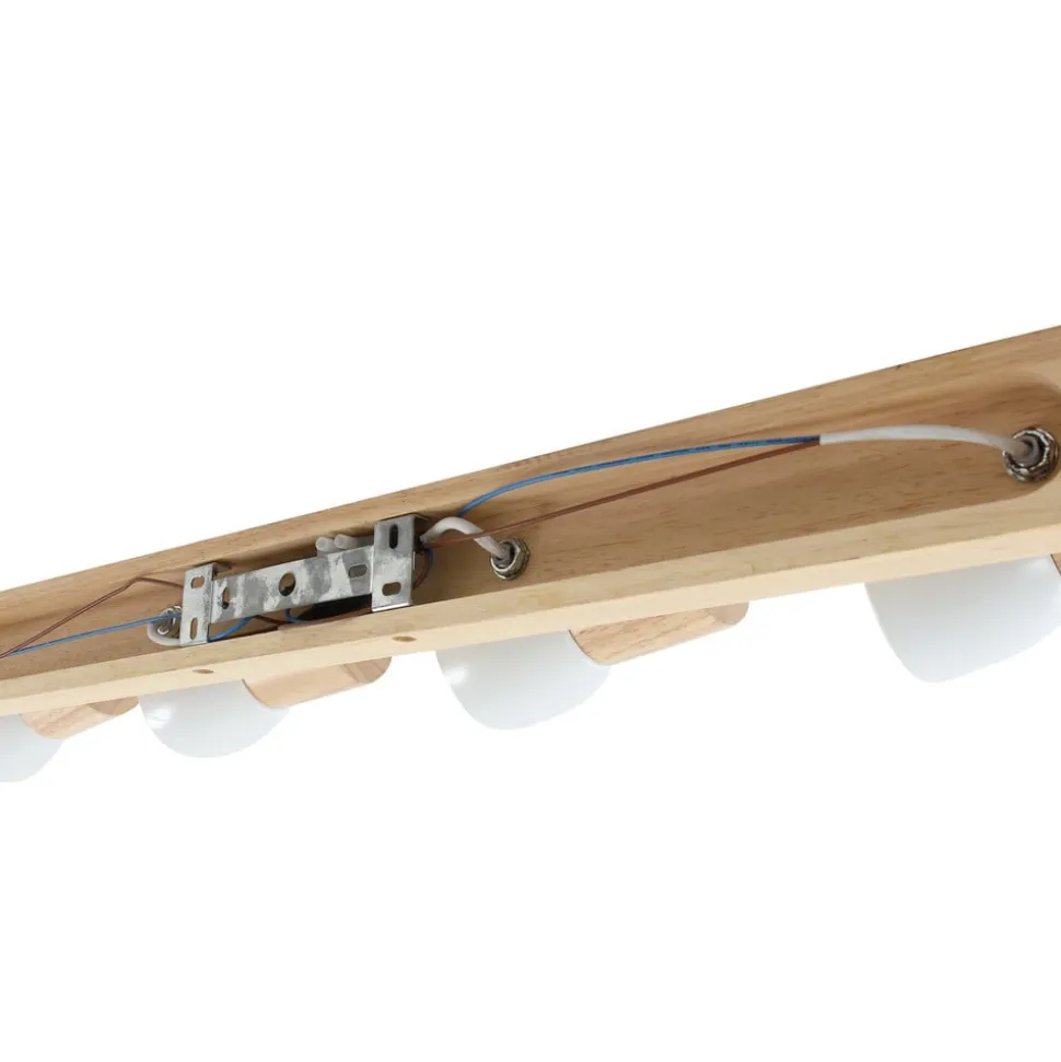 Lindby loftlampe Thorin, 67 cm, 4 lyskilder, hvid, træ, E14