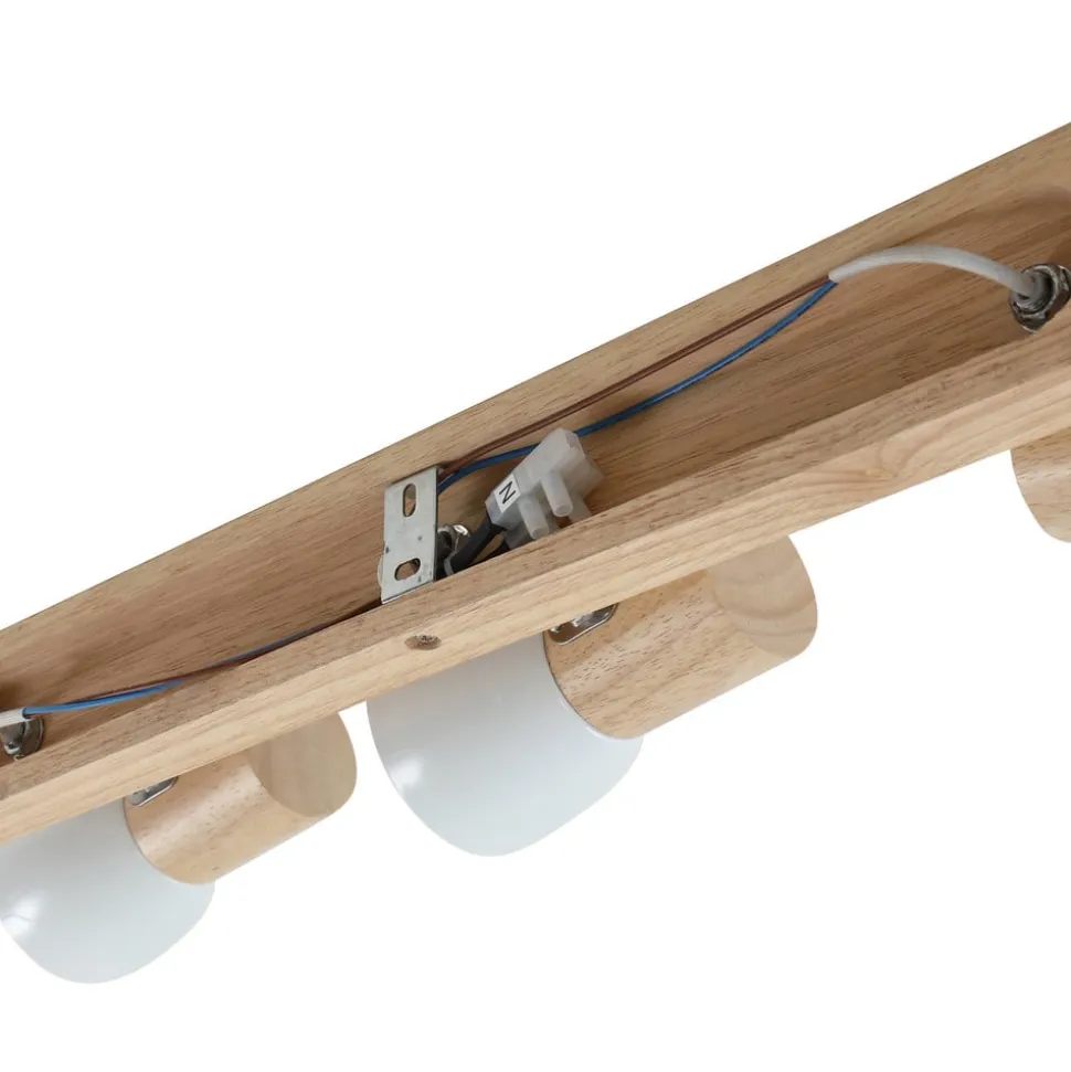 Lindby loftlampe Thorin, 47 cm, 3 lyskilder, hvid, træ, E14