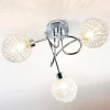 Lindby loftlampe Ticino, Ø 40 cm, krom, glas, metal